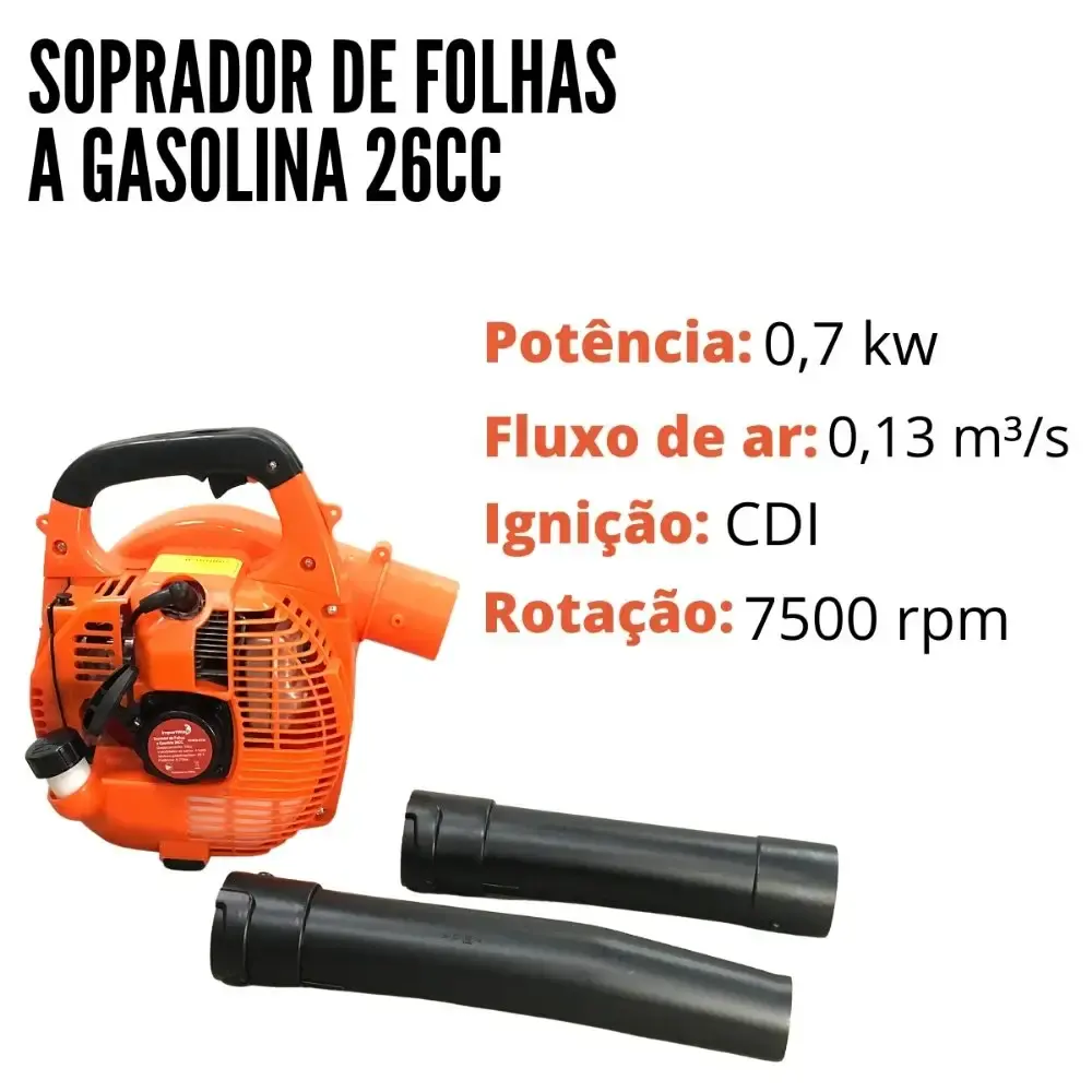 Soprador de folhas a gasolina 26CC 0,7KW ImportWay — fotografia 8
