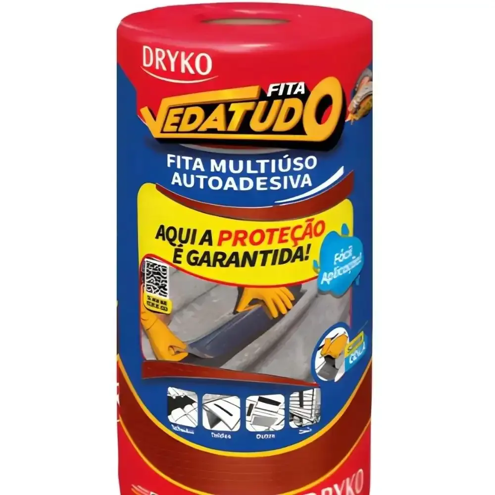 Fita multiuso autoadesiva asfáltica terracota 90CMX10M vedatudo 4 unidades Dryko — fotografia 3