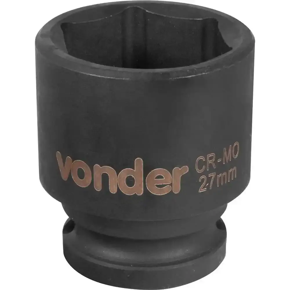Soquete Sextavado de Impacto Encaixe 1/2 polegada 27Mm Cromado VONDER — fotografia 2