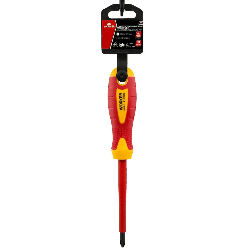 Chave de fenda cruzada/phillips vde PH2X100MM Worker