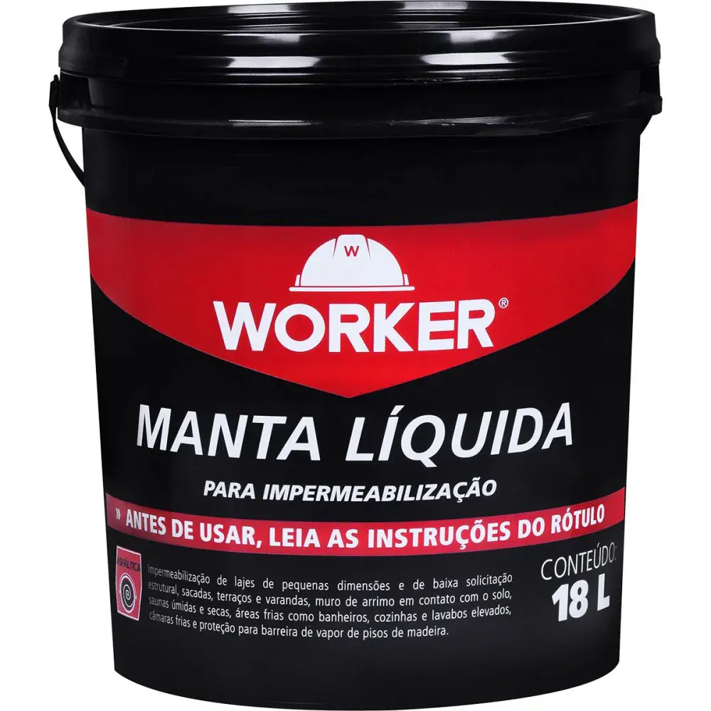 Impermeabilizante manta líquida asfáltica preta 18L Worker — fotografia de referência