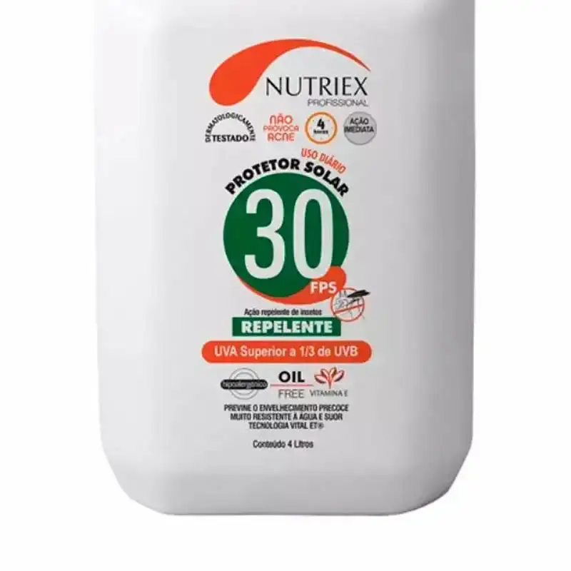 Protetor solar FPS 30 com repelente 4.0 litros bombona Nutriex — fotografia 4
