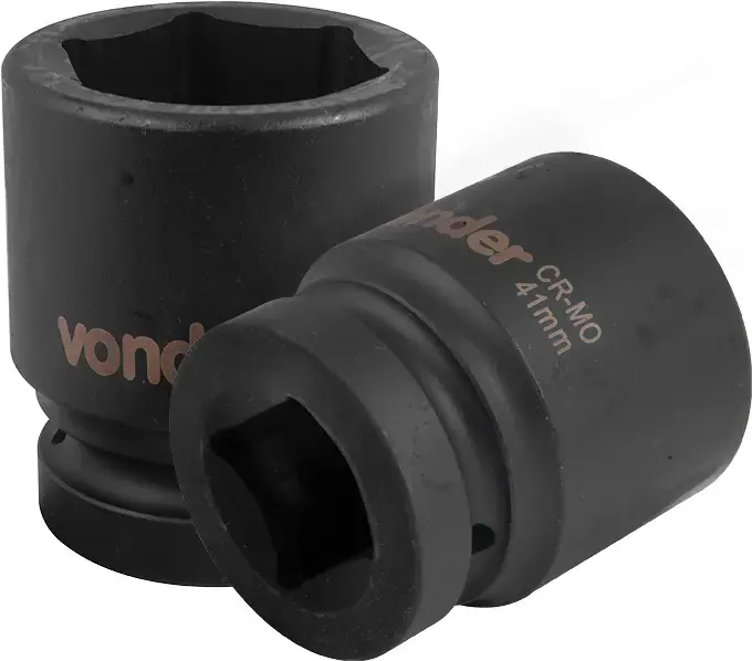 Soquete Sextavado Impacto Encaixe 1 polegada 41MM Cromado VONDER — fotografia de referência