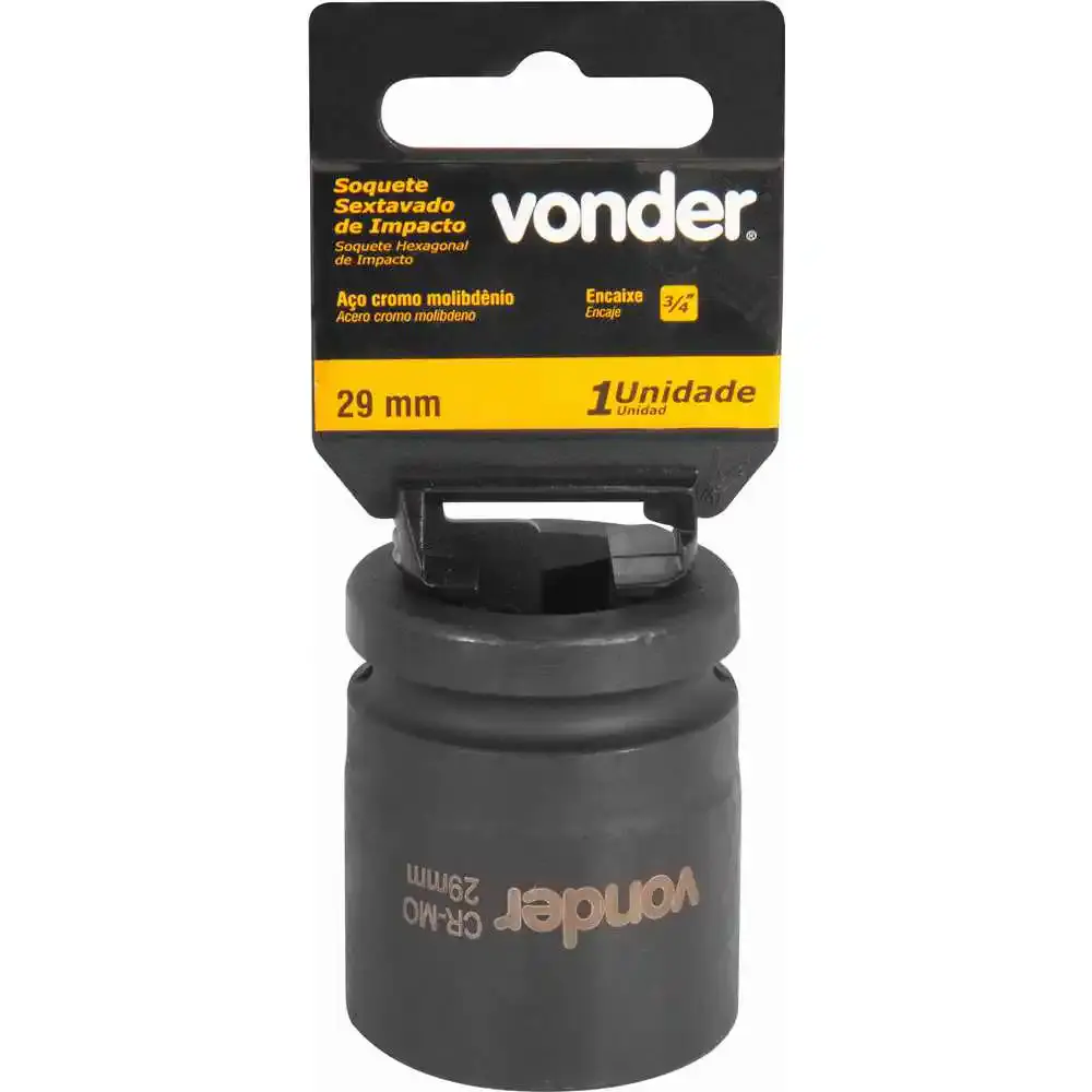 Soquete Sextavado Encaixe 3/4 polegada 29Mm Cromado VONDER — fotografia 2