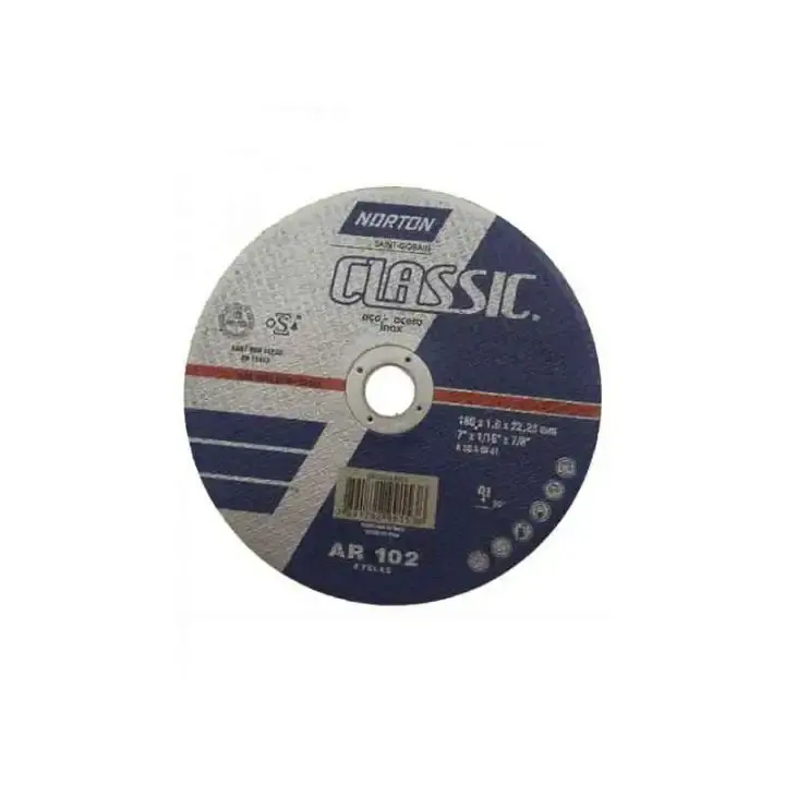 Disco de Corte Metal 7 POL x 1.6 MM com Furo de 7/8 POL Classic NORTON — fotografia de referência