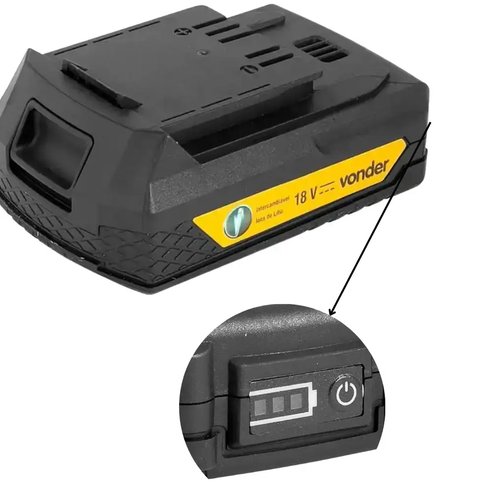 Parafusadeira furadeira impacto 18V 1/2 POL com bateria e carregador bivolt Vonder — fotografia 5