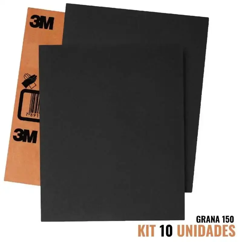 Lixa pano metal para ferro grana 150 kit 10 unidades HC000602041 3M — fotografia de referência