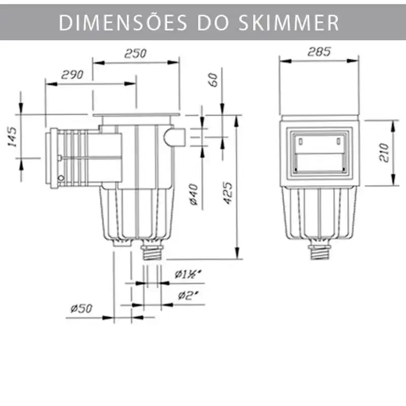 Skimmer boca pequena para piscinas Sodramar — fotografia 3
