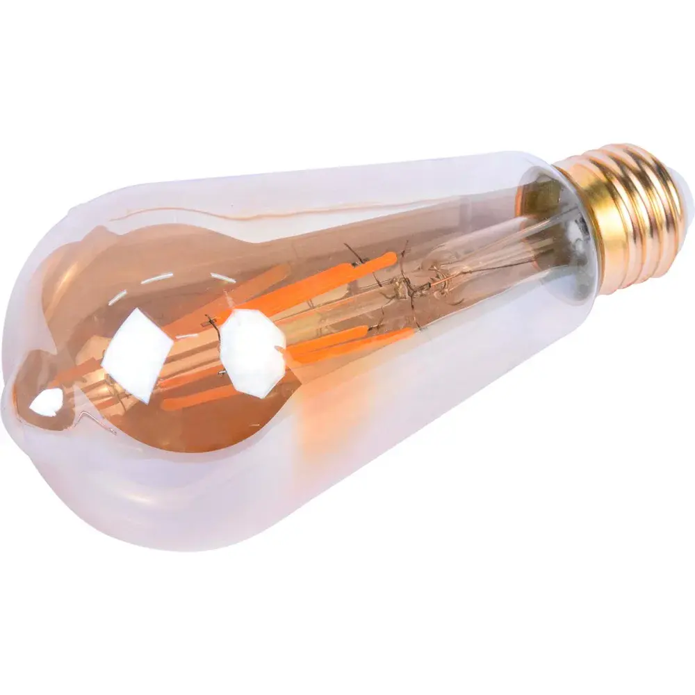 Lâmpada de led filamento vintage âmbar ST64 E27 4W bivolt Liege — fotografia 2