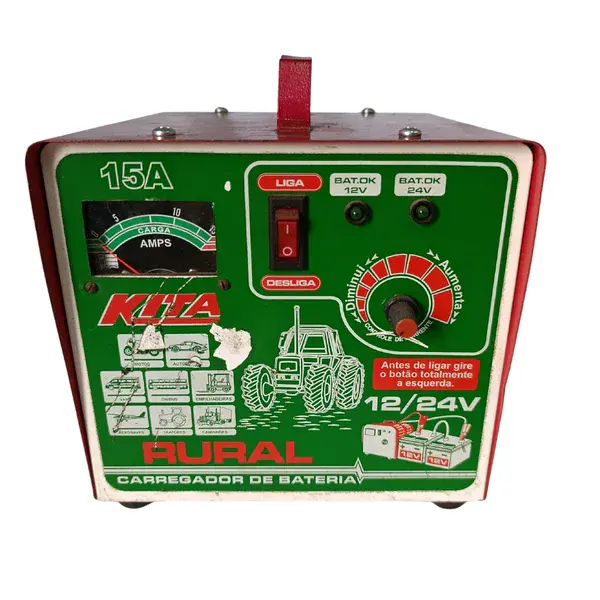 Carregador de baterias 15AH 12V/24V - Kita semi novo