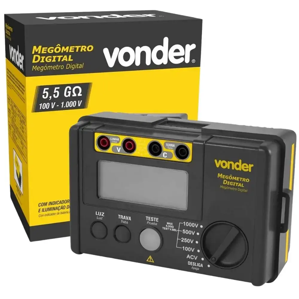 Megômetro digital 5,5G OHM 100V a 1.000V Vonder — fotografia 2