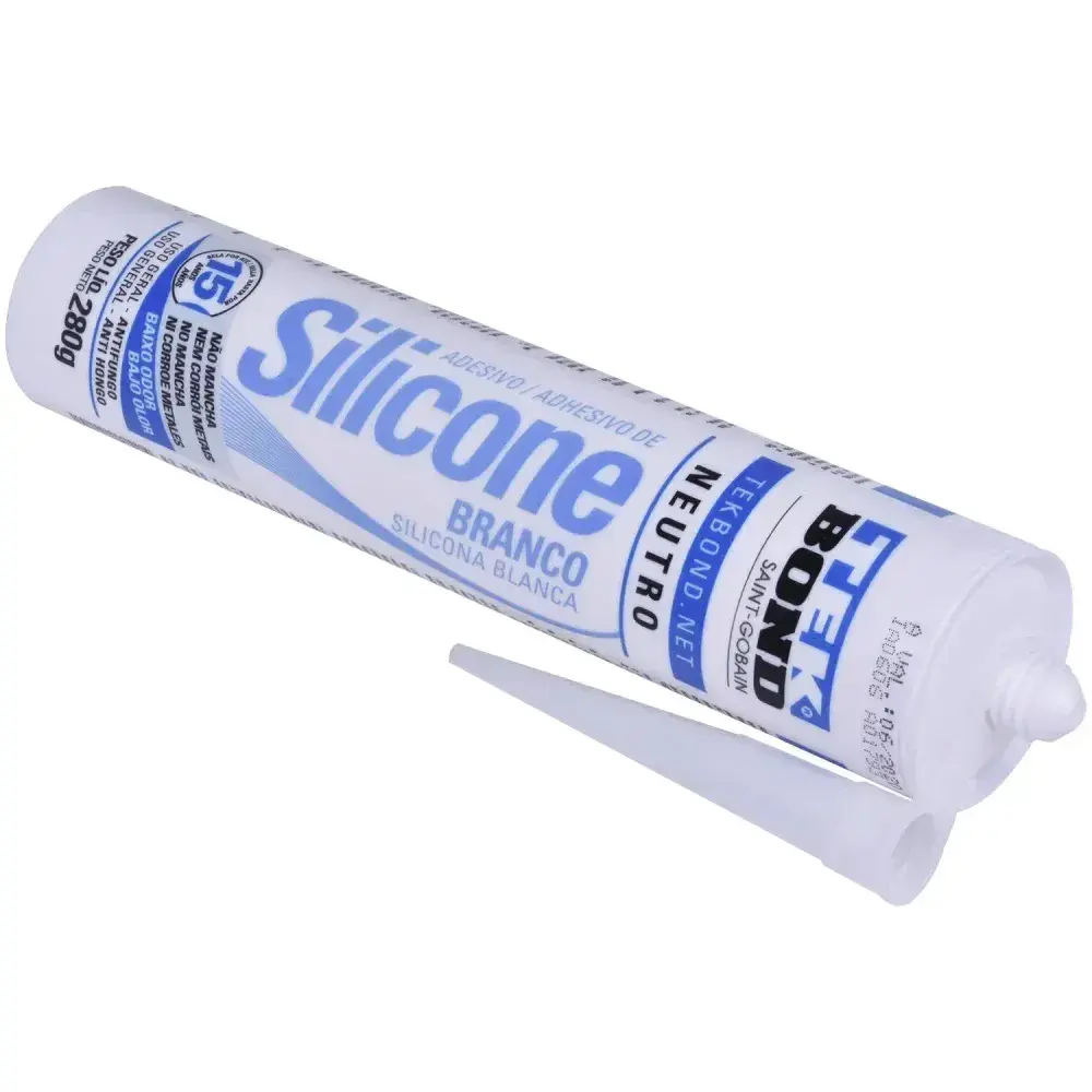 Silicone neutro branco tubo 280GR Tekbond — fotografia 10