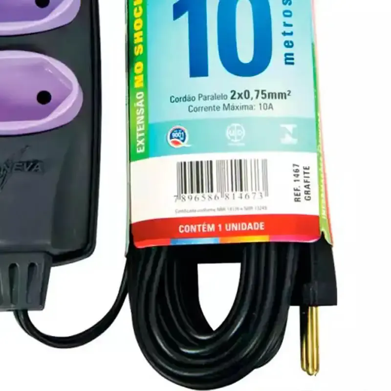 Extensão elétrica 10M cabo PP 0.75MM Daneva — fotografia 3