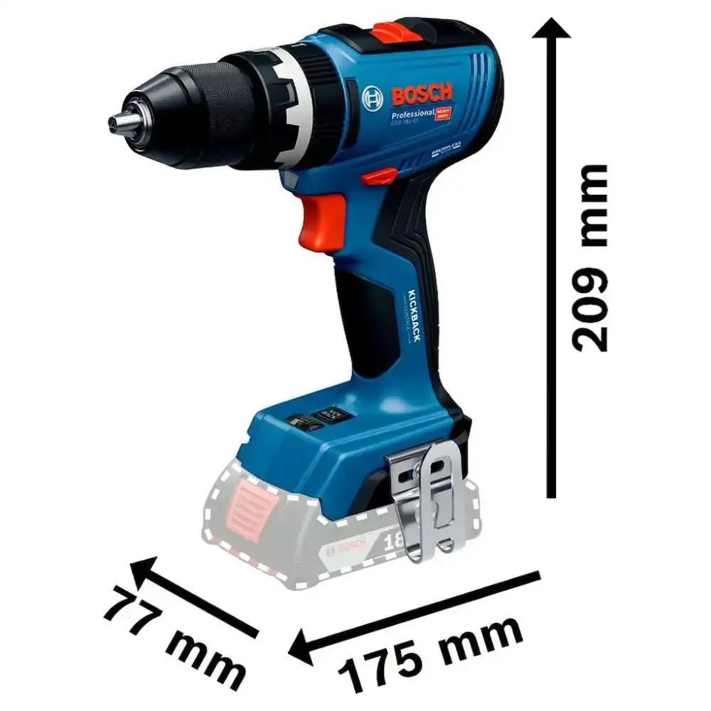 Parafusadeira furadeira de impacto a bateria 18V 2,0AH 2 baterias e carregador GSB 18V65 Bosch — fotografia 4