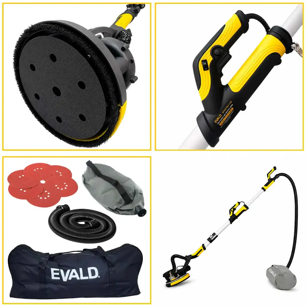 Lixadeira telescópica 360° para parede e teto 750W com led e bolsa LPT225-750 Evald 220 V — fotografia 6