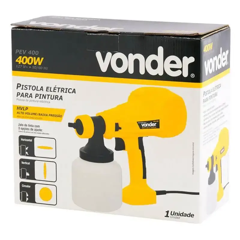 Pistola de pintura e pulverizadora elétrica 320W PEV400 Vonder 220 V — fotografia 2