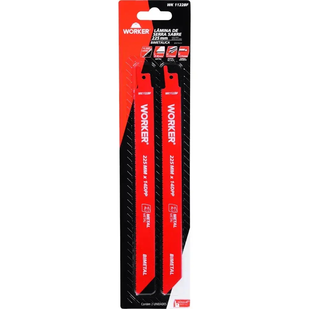 Lâmina para serra sabre bimetálica 1/2” 225MM 14 dentes Worker — fotografia 10