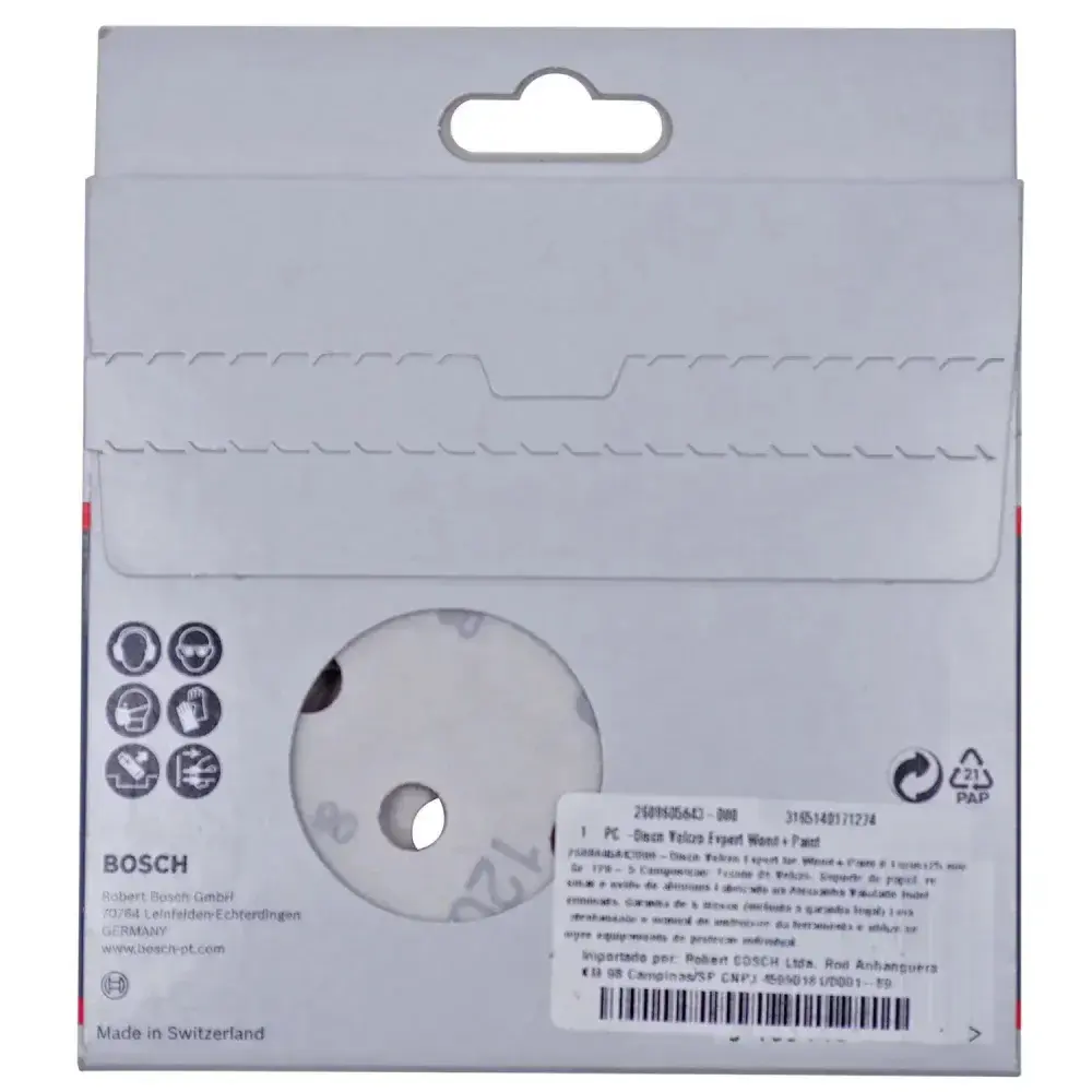 Lixa disco velcro para madeira 5 peç 125MM G120 Bosch — fotografia 9