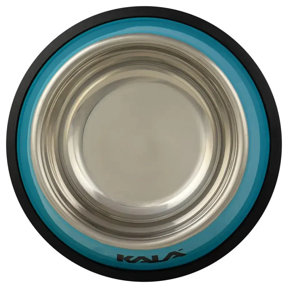 Tigela para pets em aço inox azul 30CM Kala — fotografia 6