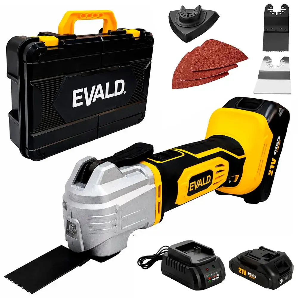 Multiferramenta oscilante bateria 21V 2,0AH com maleta BMC e kit 6 acessórios EMFO-21V Evald — fotografia de referência