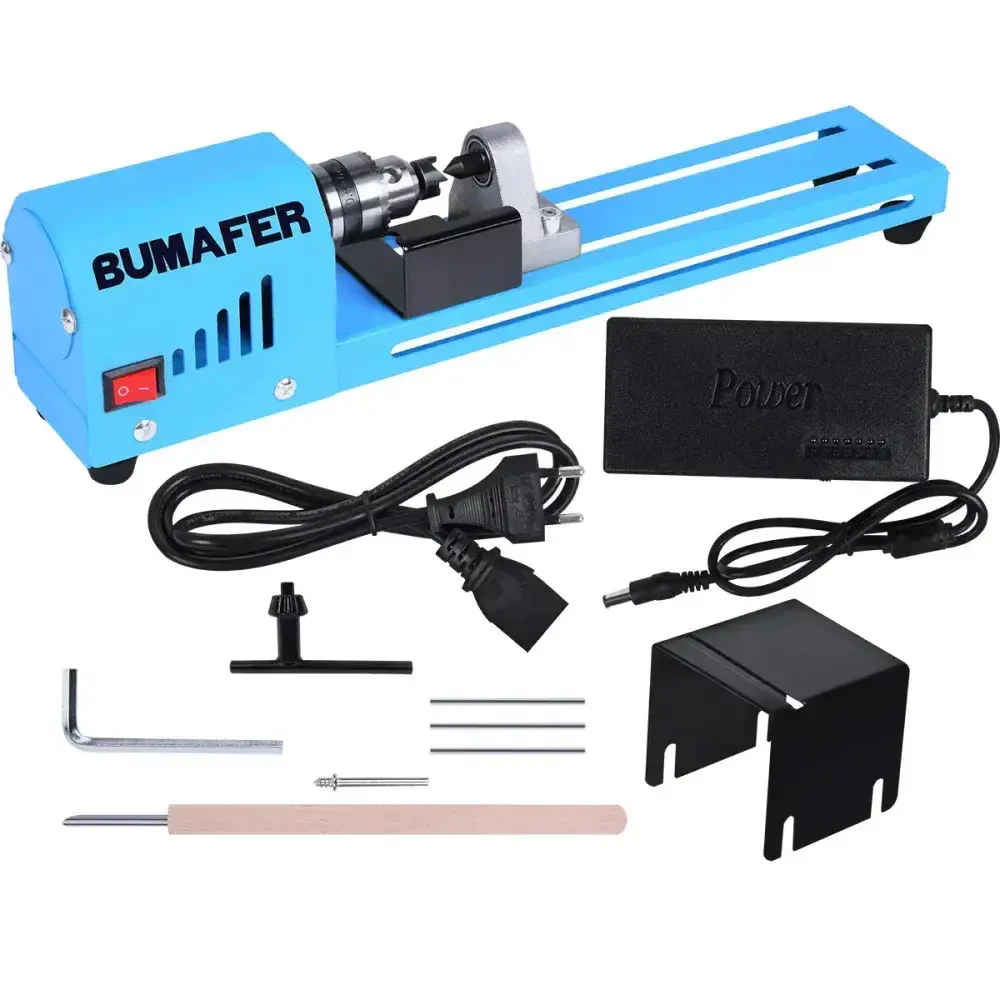 Mini torno mecânico 145MM 150W bivolt Bumafer — fotografia 9