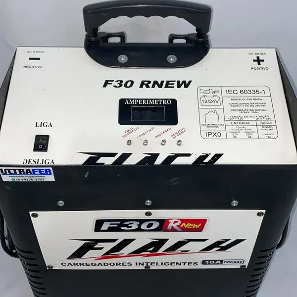 Carregador de baterias inteligente F30 12V/24V rnew semi - novo Flach