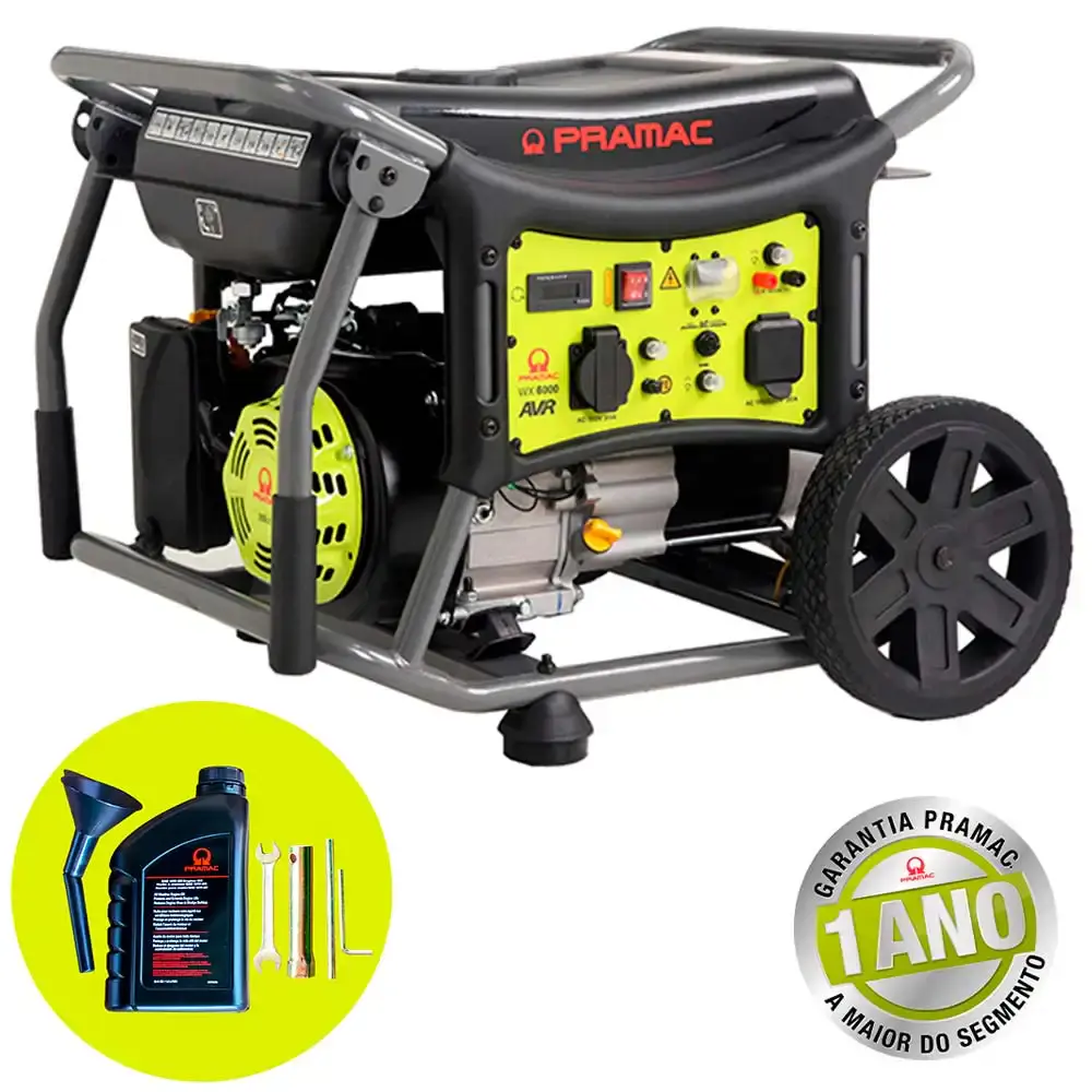 Gerador à gasolina 6 KVA 4T digital com AVR mono bivolt WX6000 Pramac — fotografia 9