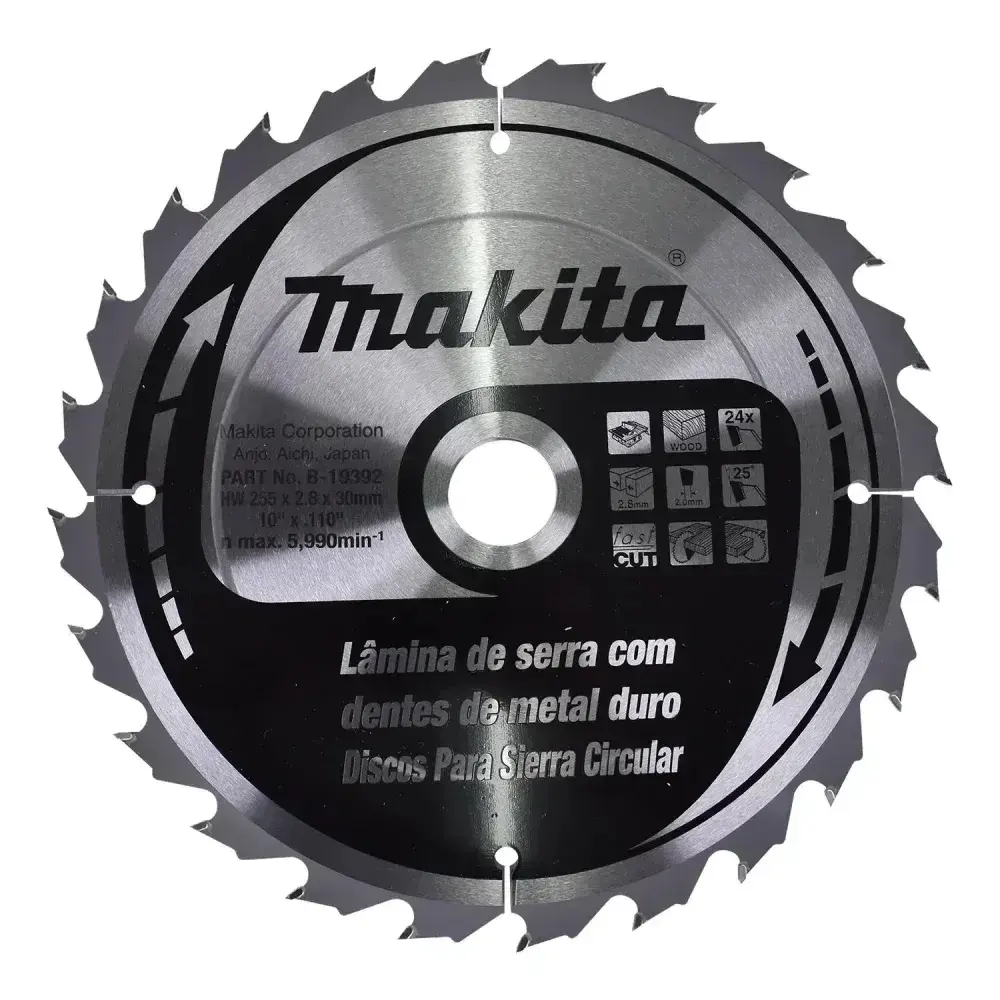Disco de serra circular 10 24 dentes madeira B-19392 Makita — fotografia 6