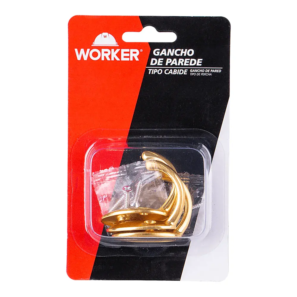 Gancho de parede tipo cabide - liga de zinco c/a ouro Worker — fotografia 4