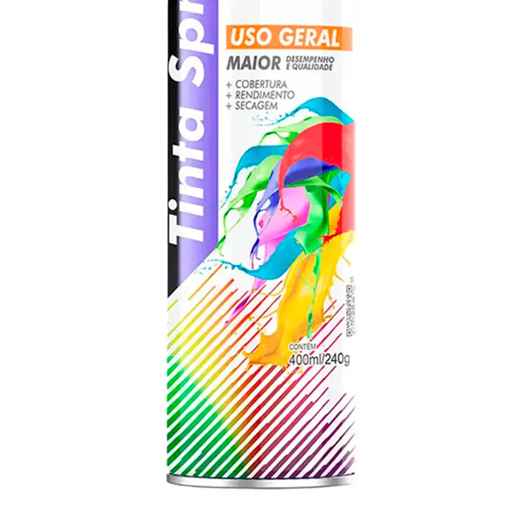 Tinta spray 400ML branco fosco 03 uni mundial prime — fotografia 4