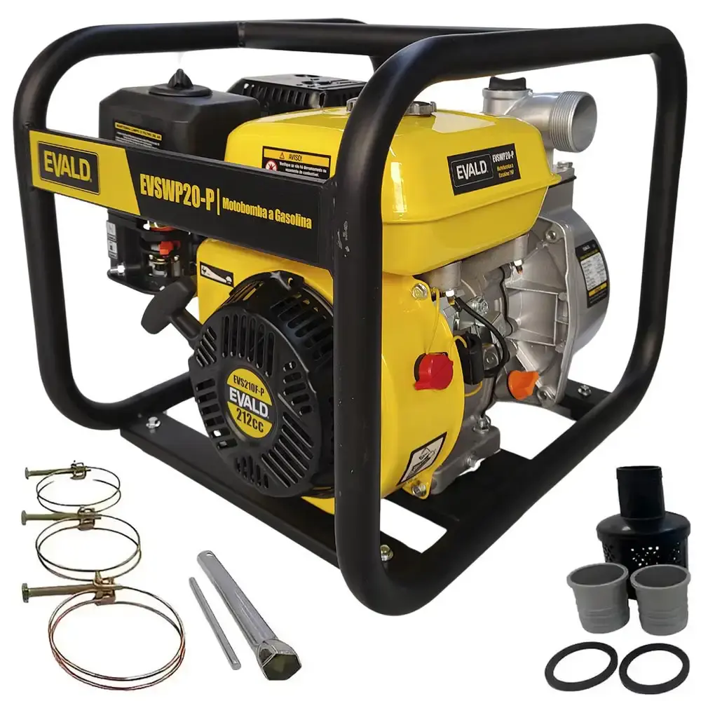 Bomba motobomba gasolina 7 HP 4 tempos auto escorvante EVSWP20 Evald