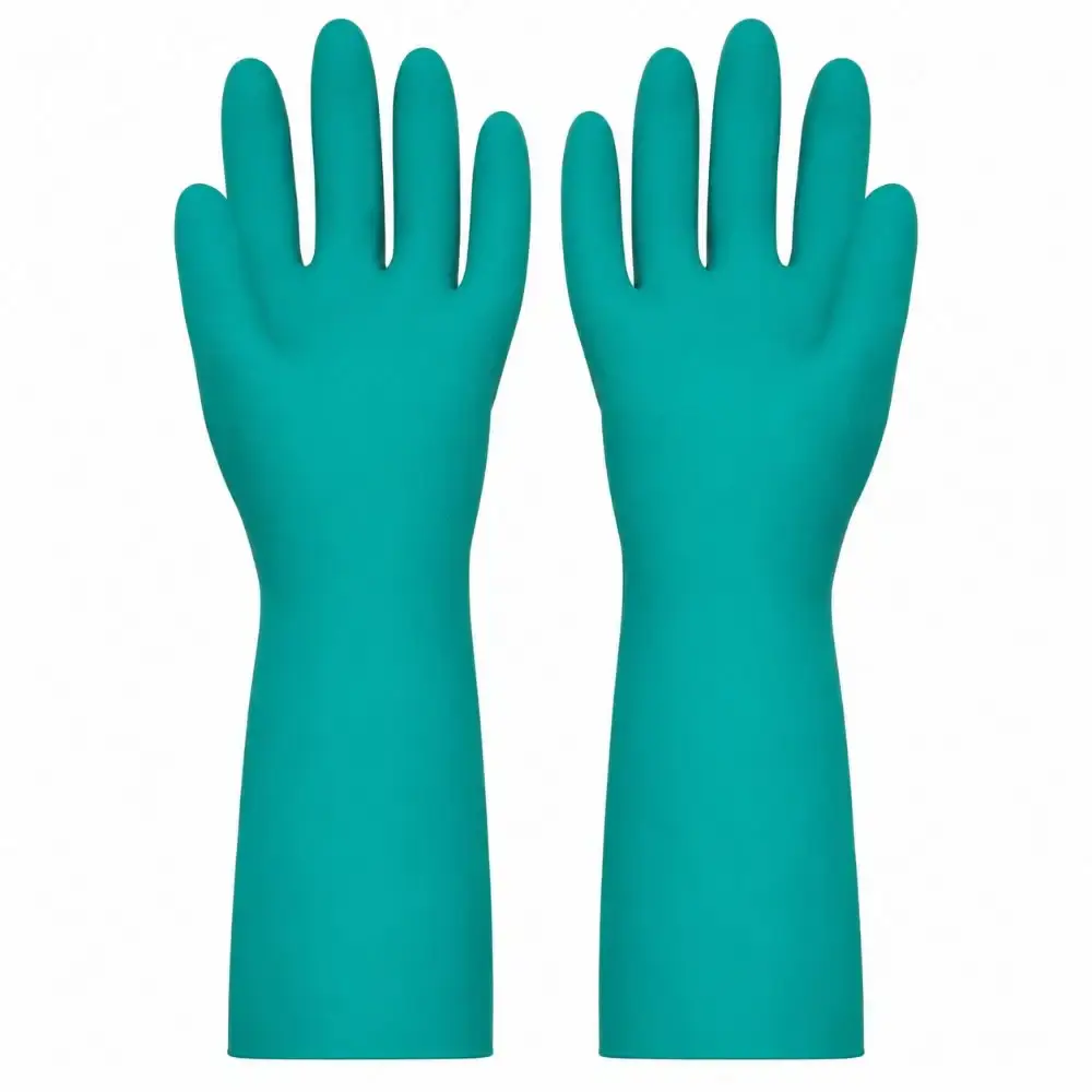 Luva nitrílica verde tam 9/G 012173612 Carbografite — fotografia de referência