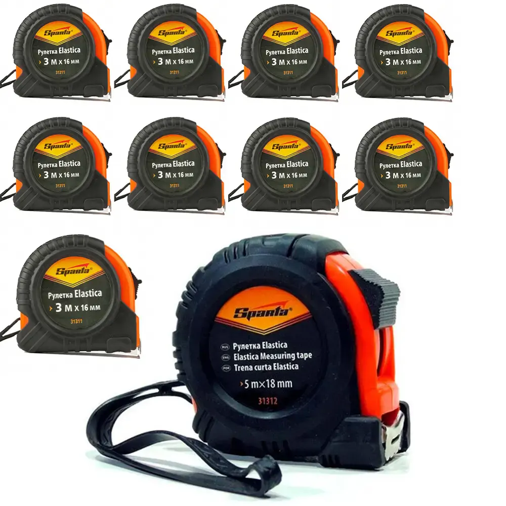 Trena curta elastica, 5 m x 18 mm, estojo emborrachado Sparta 10 unidades