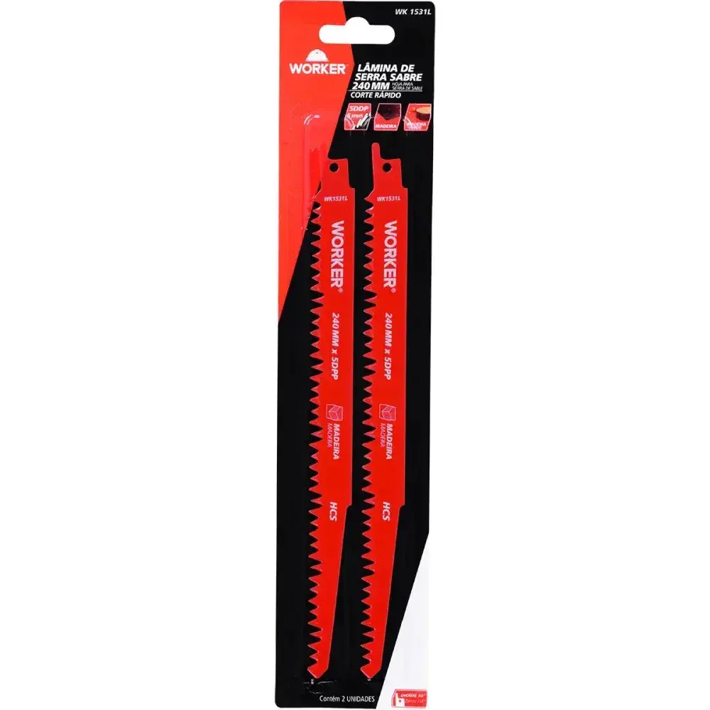 Lâmina para serra sabre hcs 1/2” 240MM 5 dentes Worker — fotografia 10