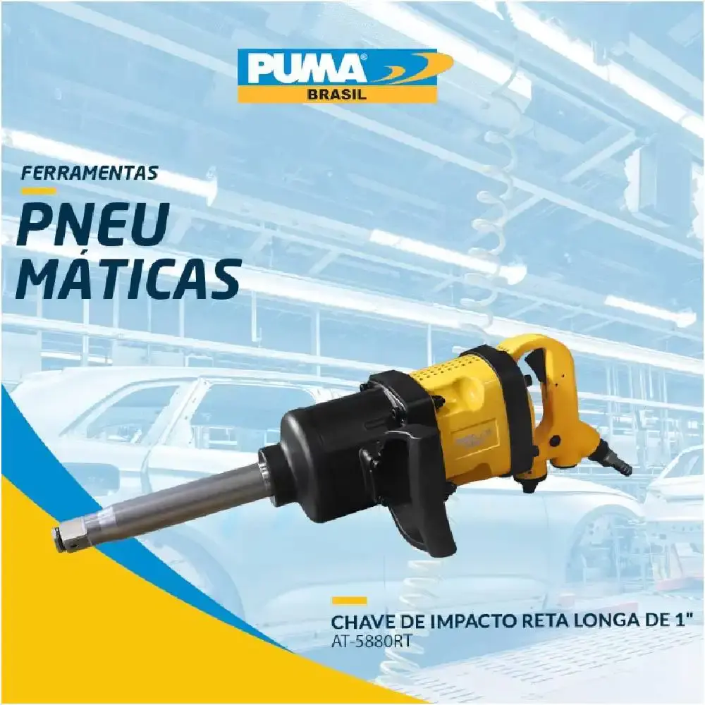 Chave de impacto pneumática reta longa 1 POL 380 kgfm AT5880RT Puma — fotografia 5