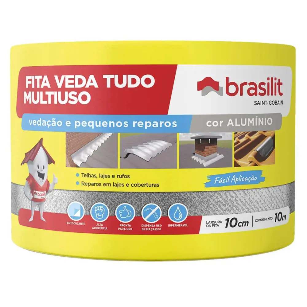 Manta autoadesiva impermeabilizante 10CM x 10M Brasilit — fotografia 3