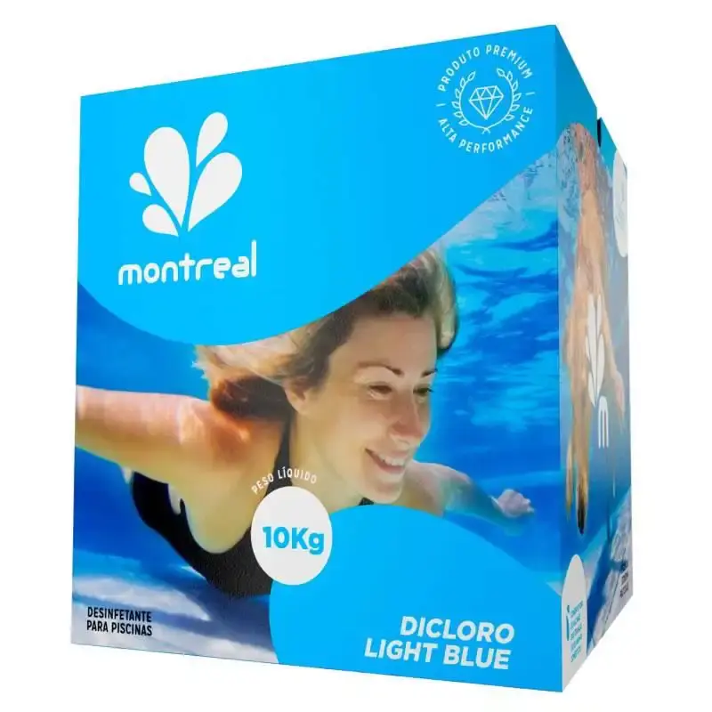 Cloro Granulado Dicloro de Sódio p/ Piscinas e Hidrotanques Light Blue 10 KG c/ 2 Unidades MONTREAL — fotografia 2