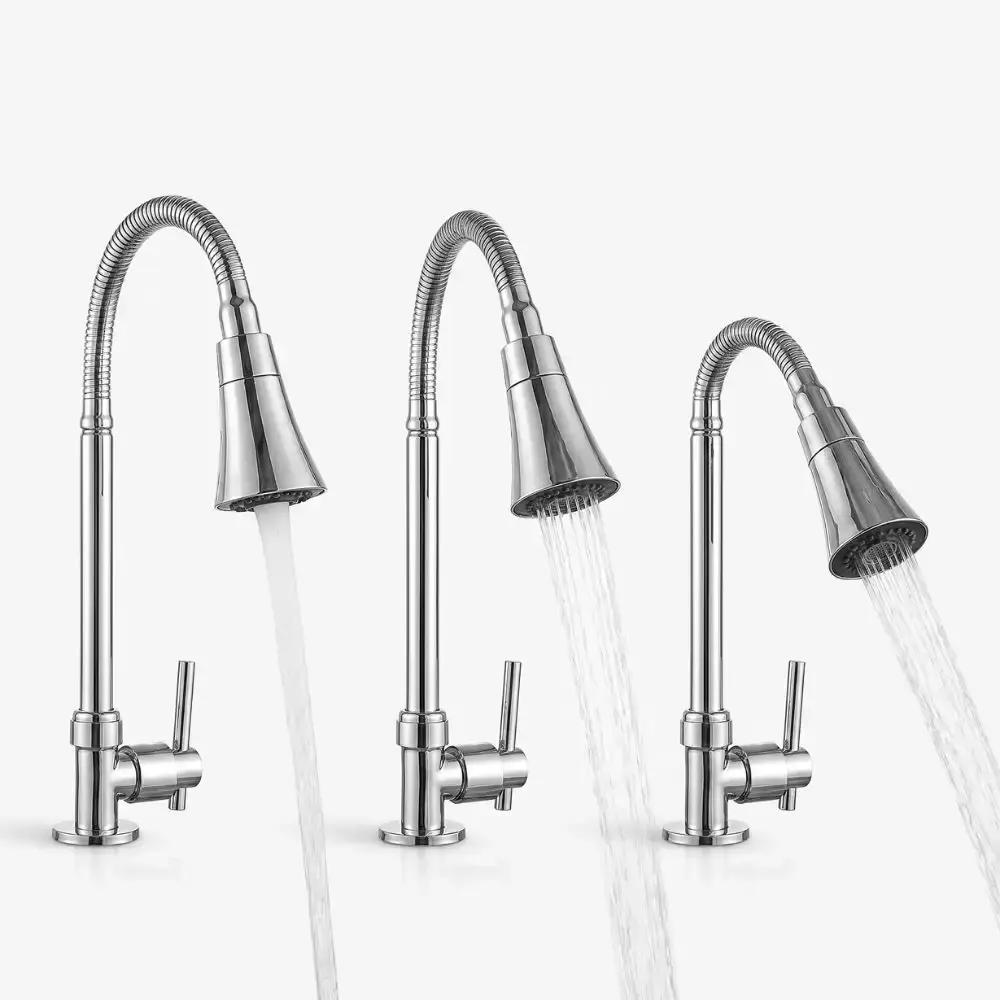 Torneira flexível gourmet para cozinha 2 jatos 56CM ABS e aço inox casa LYS — fotografia 4