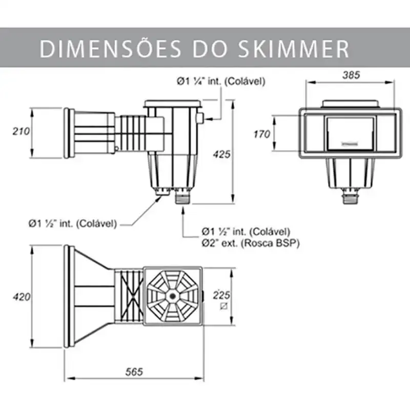 Skimmer boca larga para piscinas coleto de sujeiras Sodramar — fotografia 4