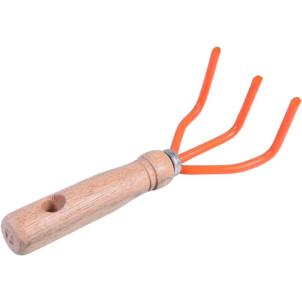 Ancinho aço carbono para jardinagem 3 dentes reforçado Kala — fotografia 3