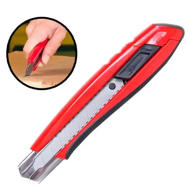Estilete 18MM com trava automática vermelho e preto KUX025-S Starrett
