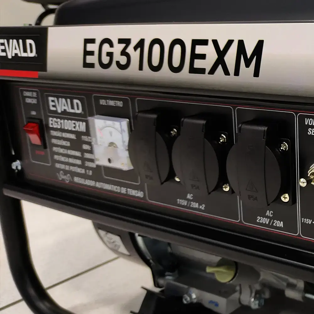 Gerador à gasolina 3.1 KVA bivolt EG3100EXM Evald — fotografia 7