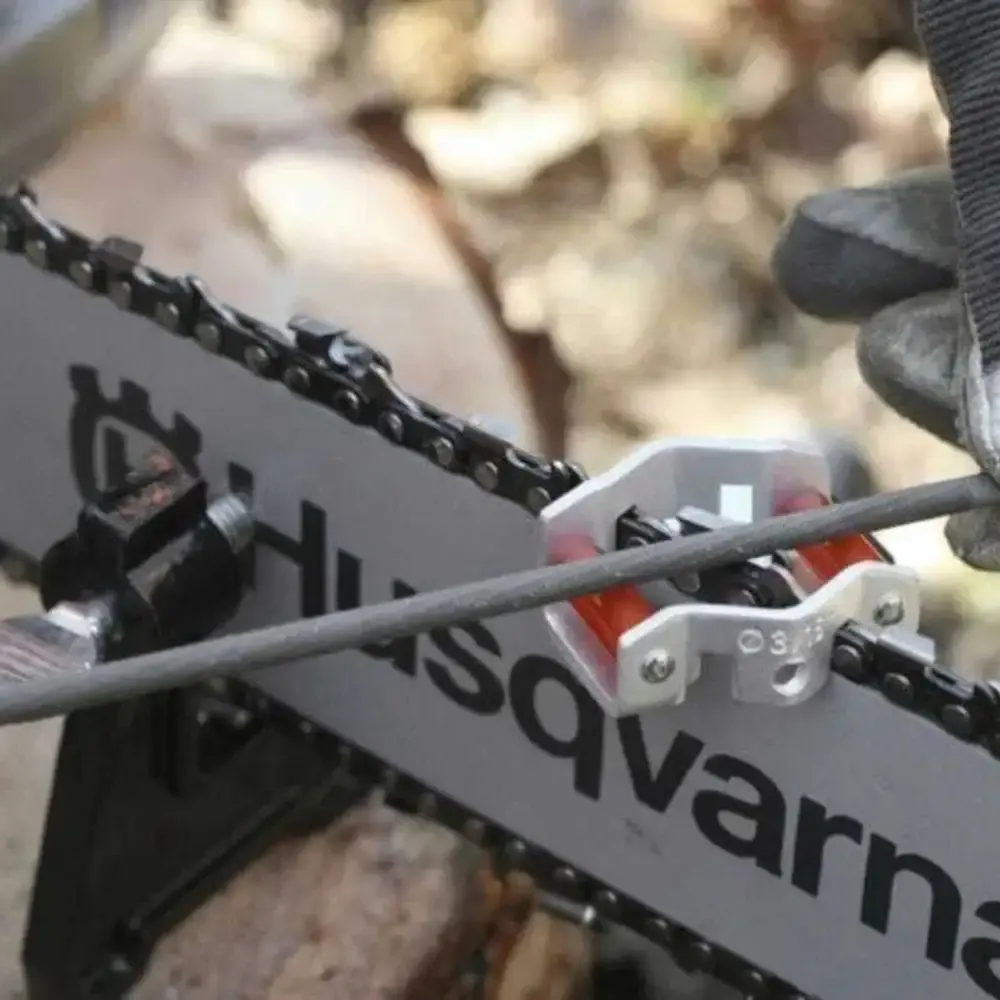 Lima redonda 5/32 4MM motosserra kit com 3 original Husqvarna — fotografia 5