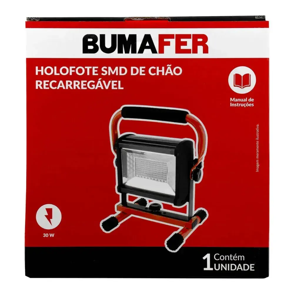 Holofote smd de chão recarregável 30W 2000LM Bumafer — fotografia 7