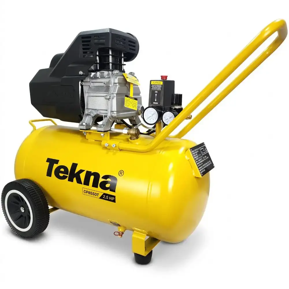 Compressor de ar 2,5HP 8 pés 43 litros lubrificado CP8550T Tekna 110 V — fotografia de referência