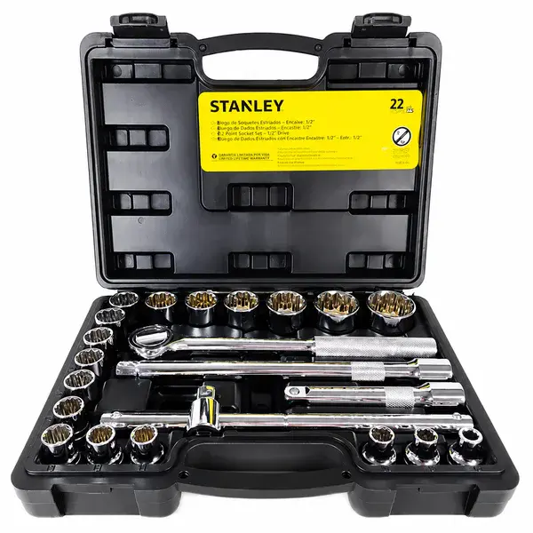 Jogo de soquetes 1/2 - 22 pçs - Stanley