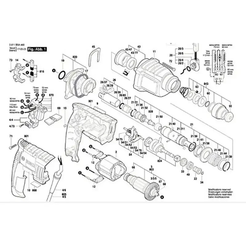 Gatilho interruptor para martelete GBH 2-20D em 110V 1617200543 Bosch 110 V — fotografia 5