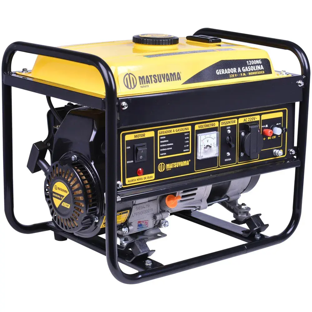 Gerador de energia a gasolina 1200W 220V Matsuyama — fotografia 3
