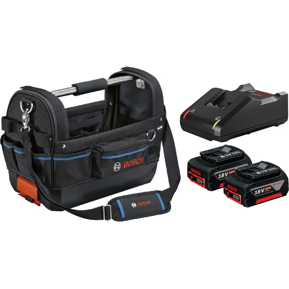 Kit 2 baterias 18V 4AH com carregador bivolt e bolsa Bosch