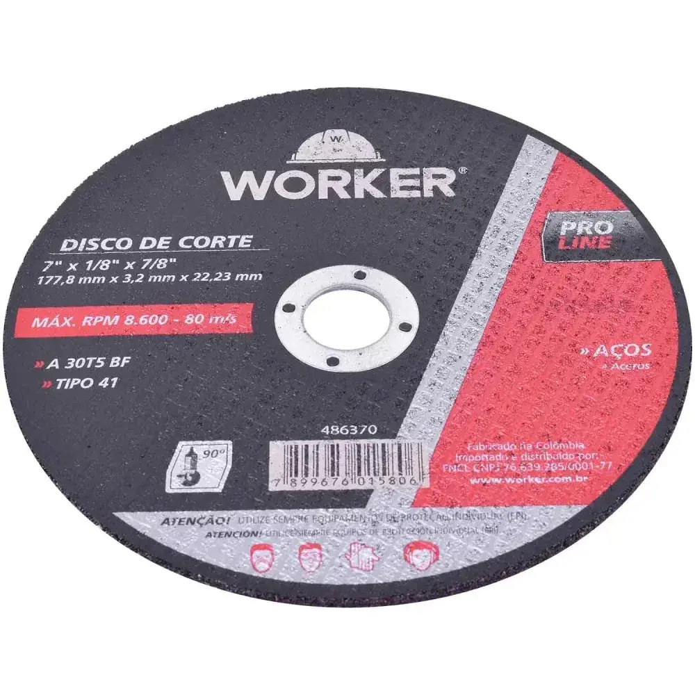 Disco corte aço 7X 1/8/8 Worker — fotografia 8